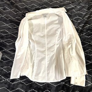CAbi white Size M zip up blouse.